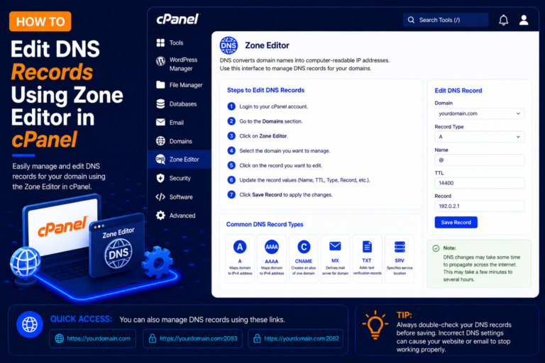 How to Edit DNS Records Using Zone Editor in cPanel